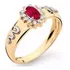 Anel De Formatura ouro 18k+ Rubi Natural E Zirconias